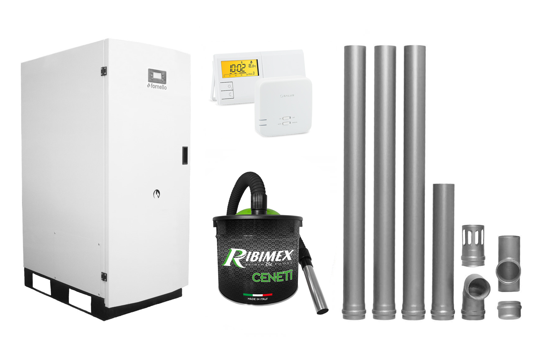 Centrala Peleti Fornello GT 35KW - Pachet Complet