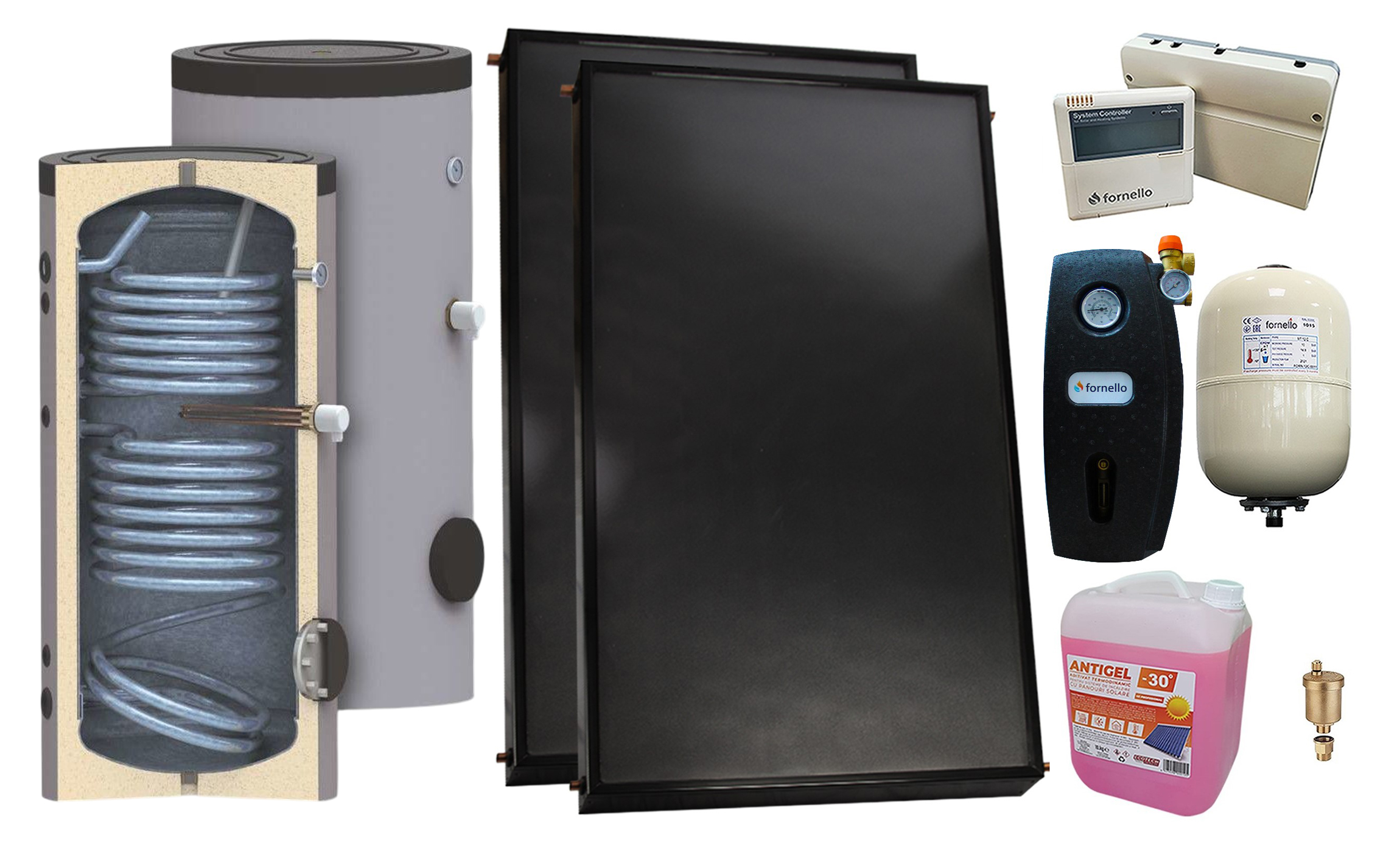 Sistem solar presurizat Fornello 2x2 m², boiler 150 l