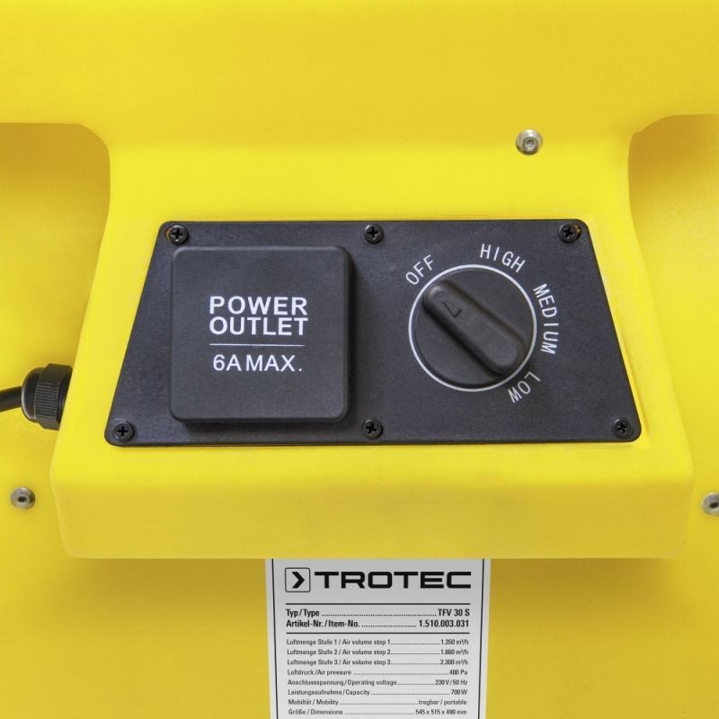 Turboventilator Trotec TFV 30 S, 2.800 m³/h, 3 trepte - imagine 3