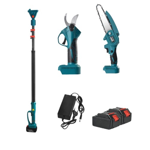 Set Campion Foarfeca + Minidrujba 48V 2 Baterii - imagine 7