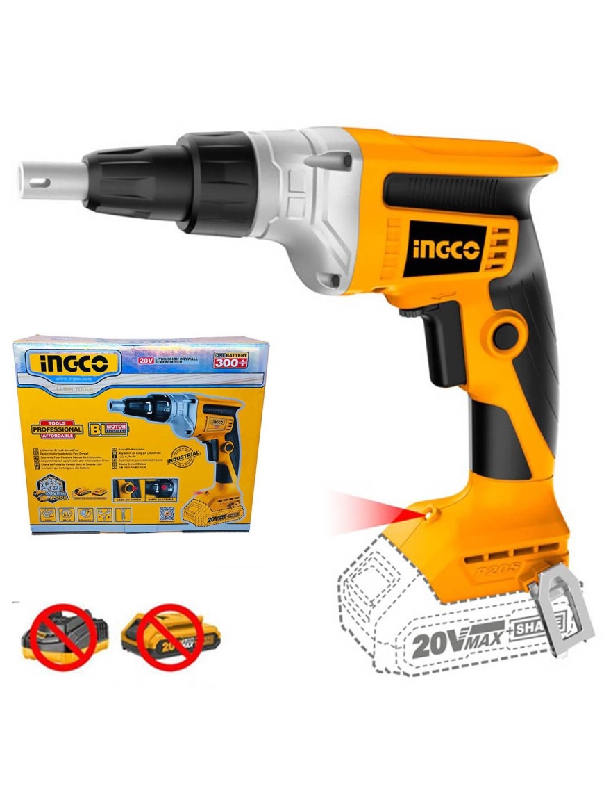 Bormasina 20V Rigips Ingco Fara Acumulator - imagine 2