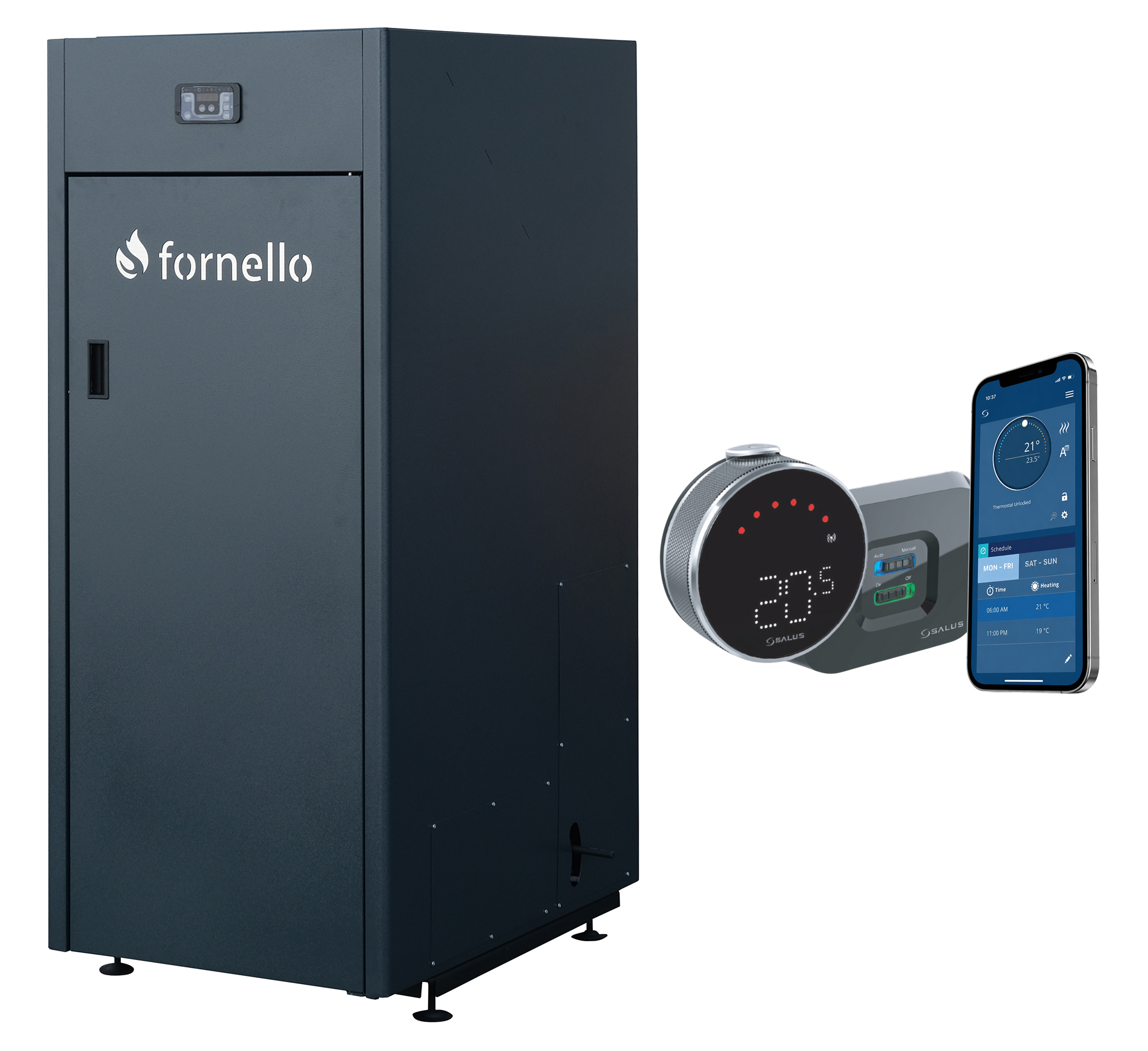 Centrală Peleți Fornello King Plus 35 kW cu Termostat WiFi