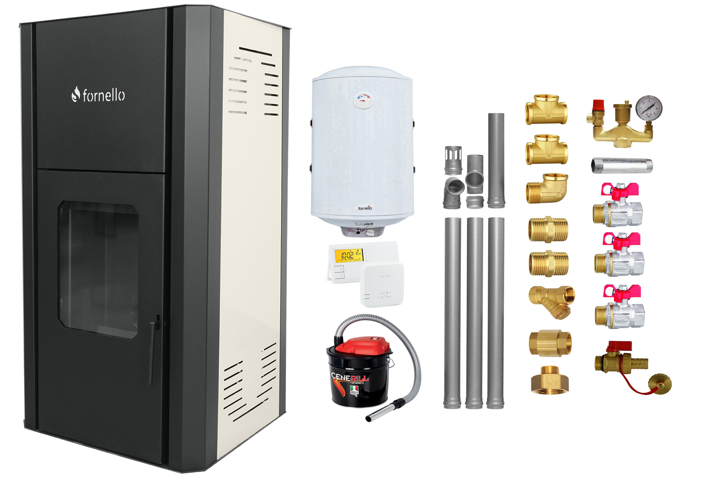 Termosemineu Fornello 25 kW Pachet Complet