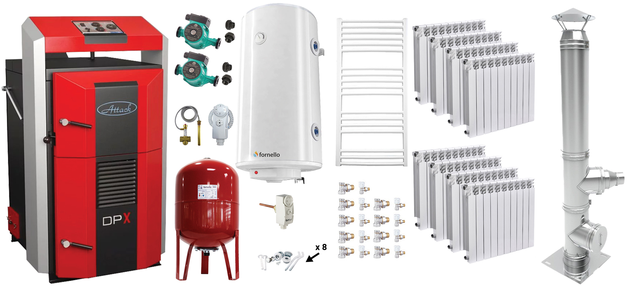 Pachet Centrală Lemne Attack DPX 45kW Complet