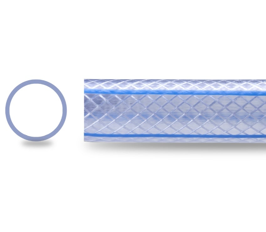 Furtun PVC 1 inch 50m transparent insertie textil - imagine 2