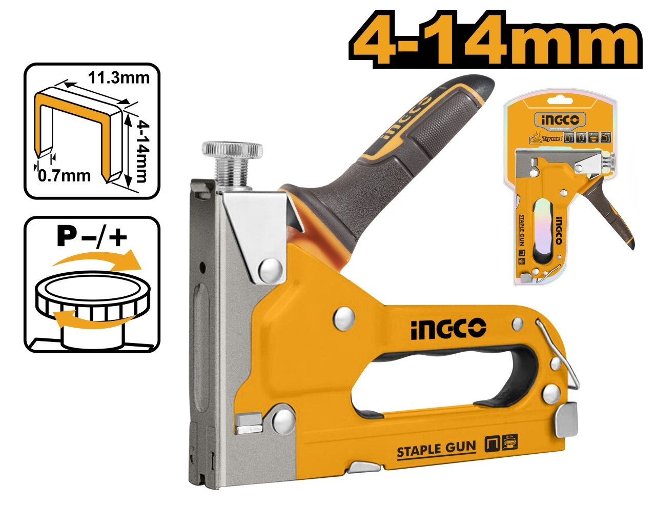 Capsator Tapiterie HSG14018 – Reglaj Forta, Capse 4-14mm, Sarma 0.7mm, Crown 11.3mm, Capsator Manual Profesional