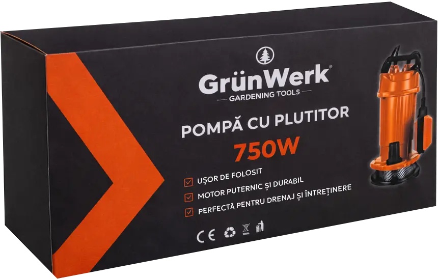 Pompă Submersibilă Grunwerk 750W, Plutitor, Hmax 32m - imagine 3