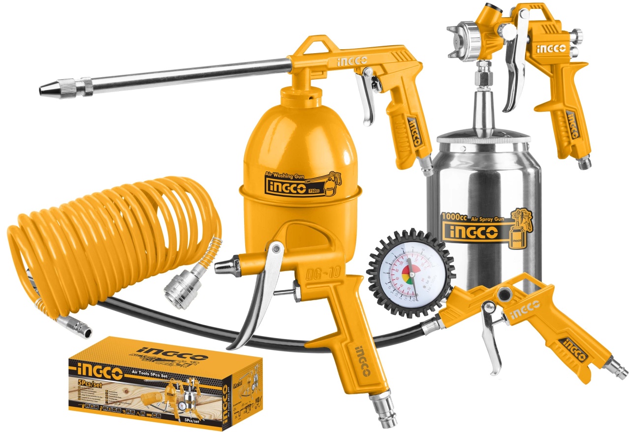 Set 5 unelte pneumatice Ingco AKT0051 - imagine 2