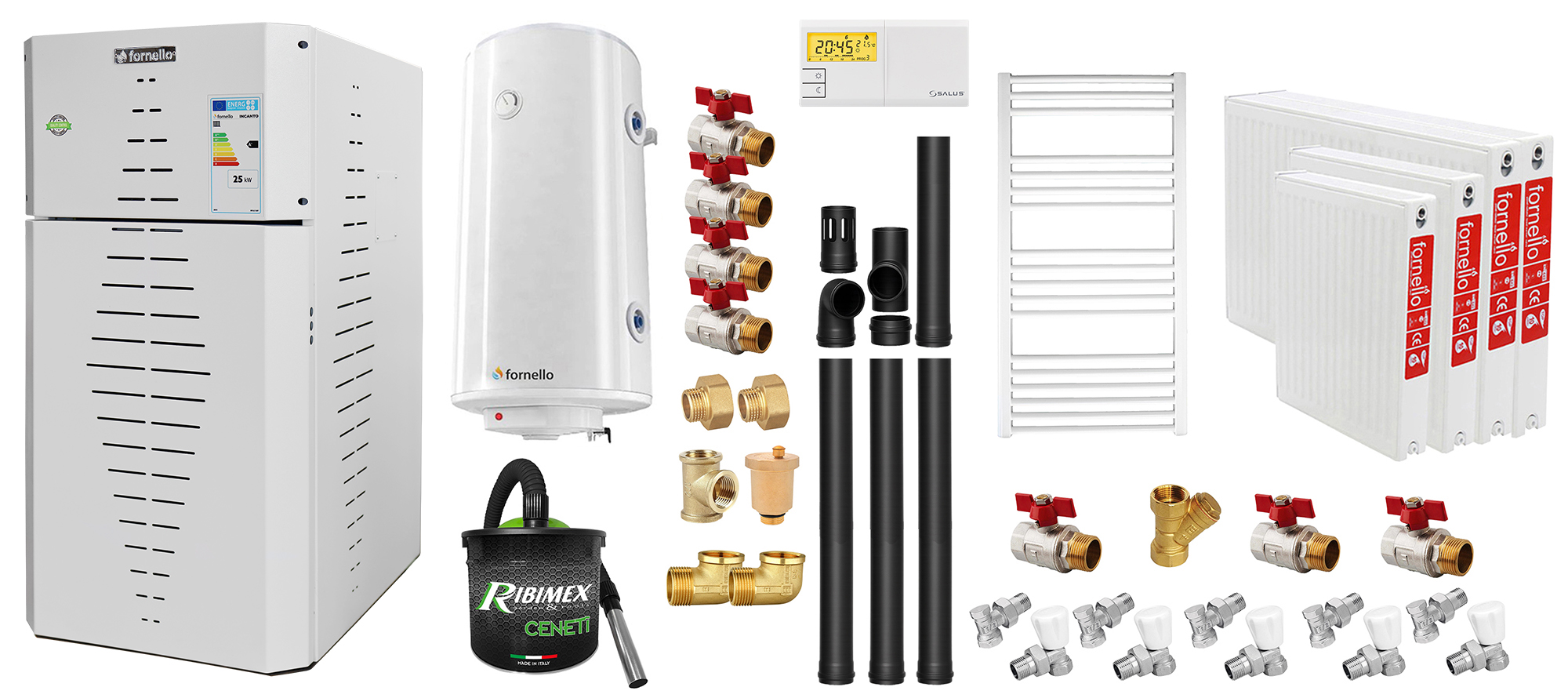 Pachet Complet Centrala Peleti Fornello 35kW