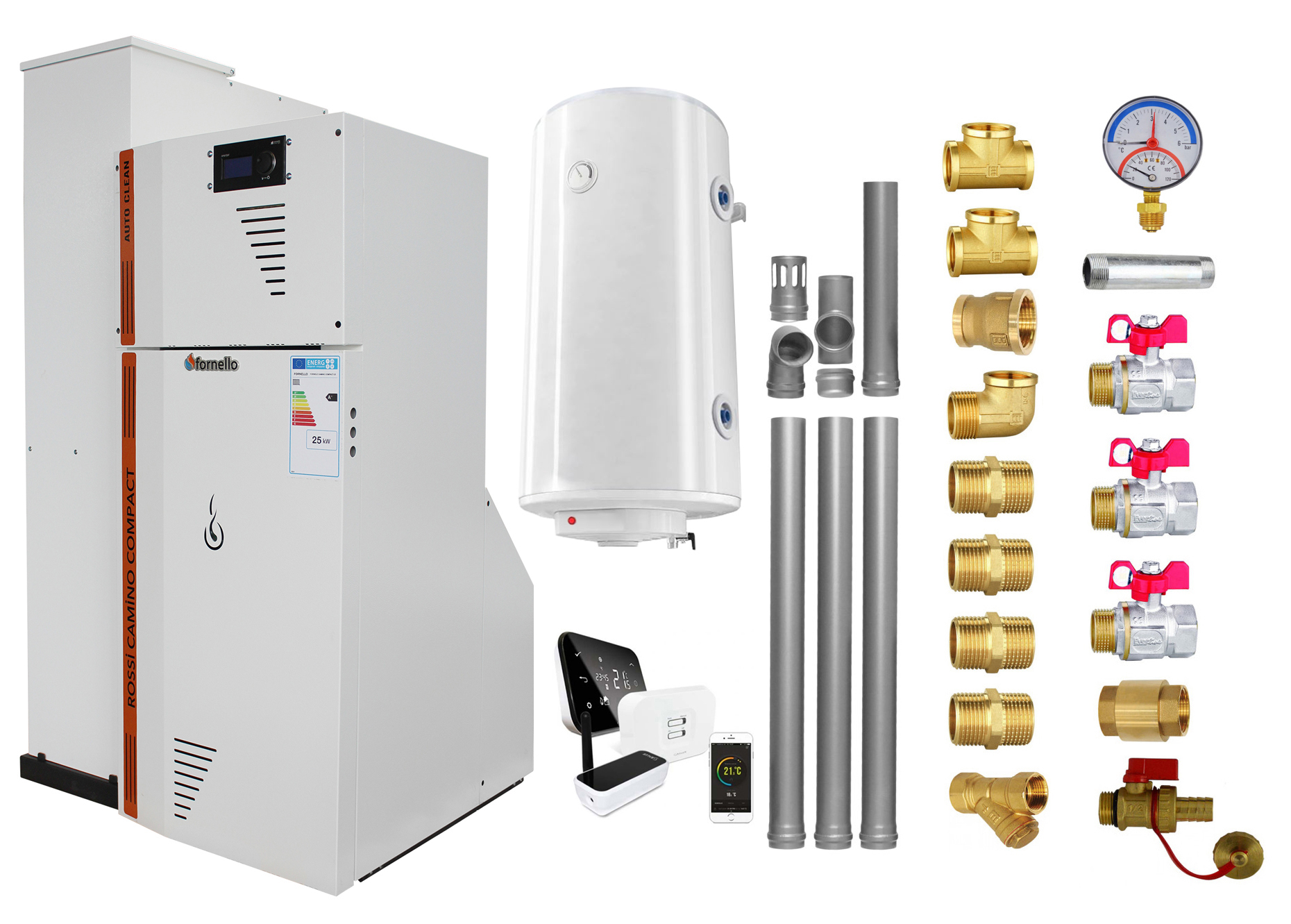 Centrală Peleti Fornello 25kW - Pachet Complet