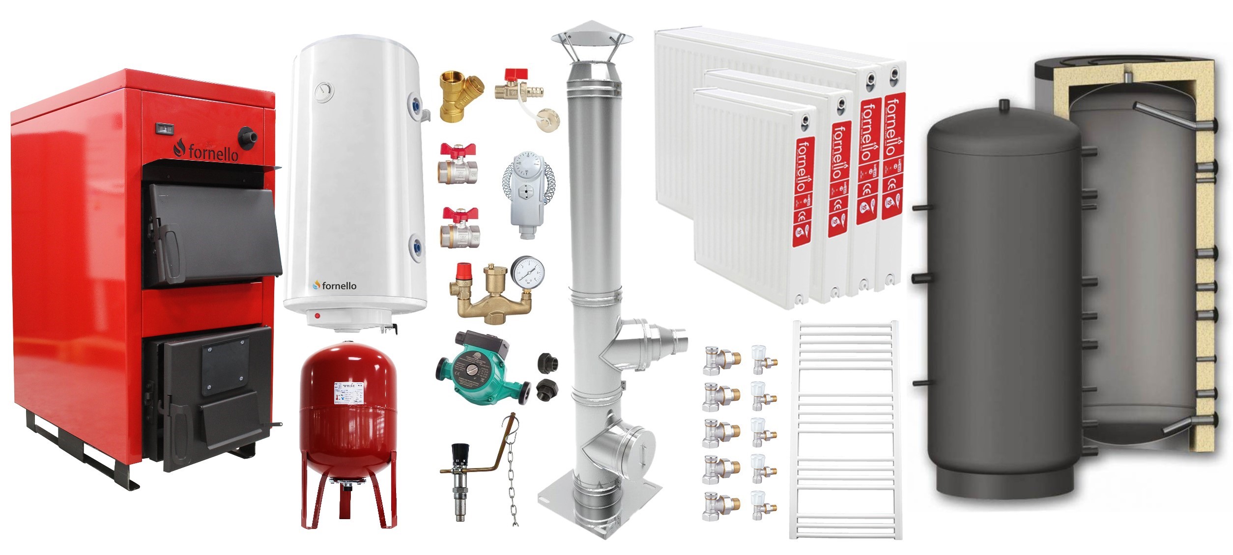 Centrala Fornello 25kW + Puffer 800L Complet