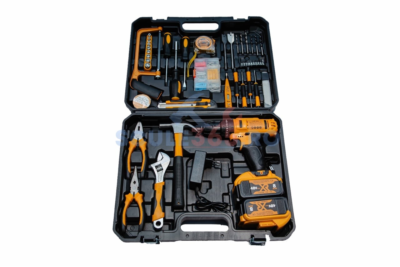 Bormasina cu percutie Campion 48V 120 piese - imagine 4