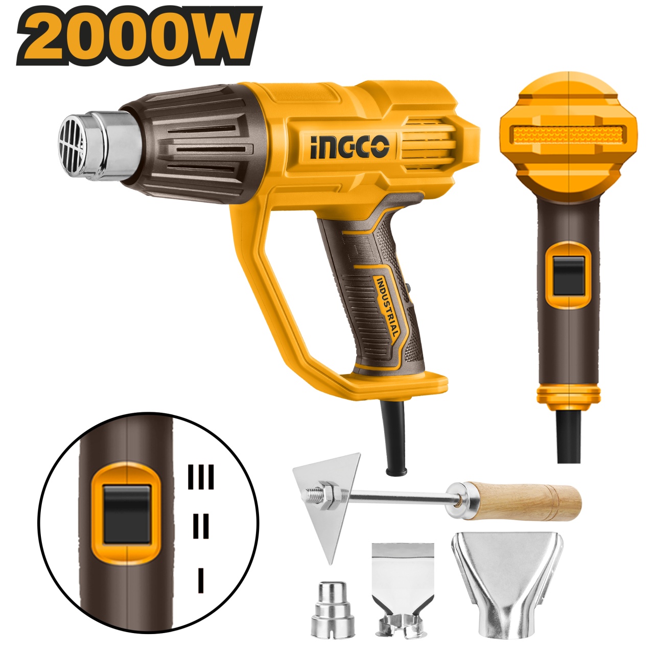 Pistol Aer Cald 2000W Ingco HG200078
