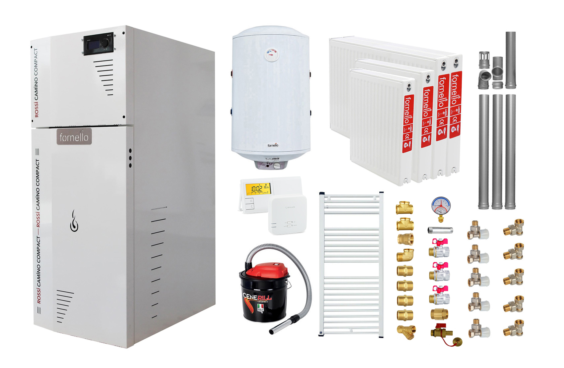 Pachet Centrala Peleti Fornello 25kW Complet