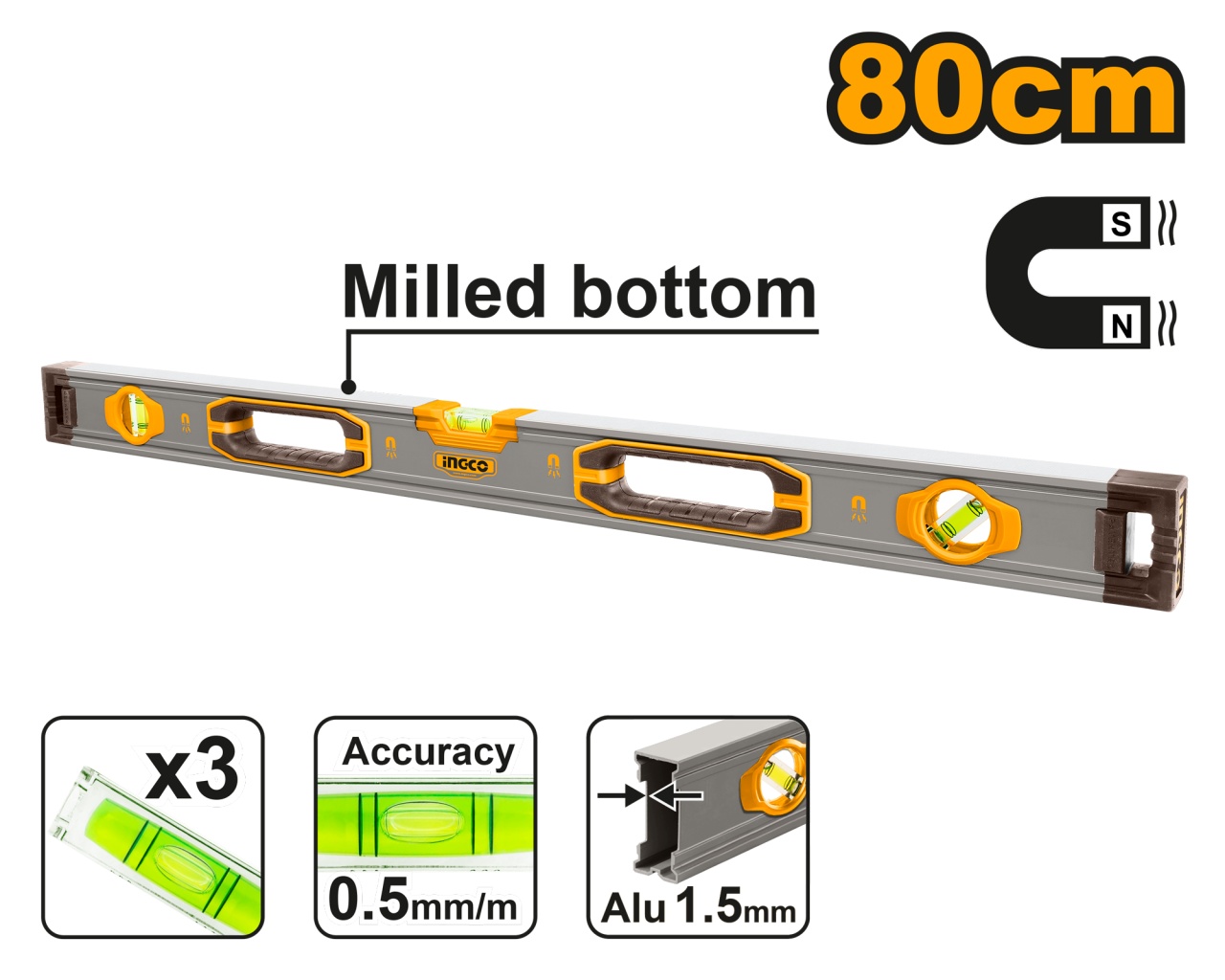 Boloboc Magnetic INGCO 120cm Industrial