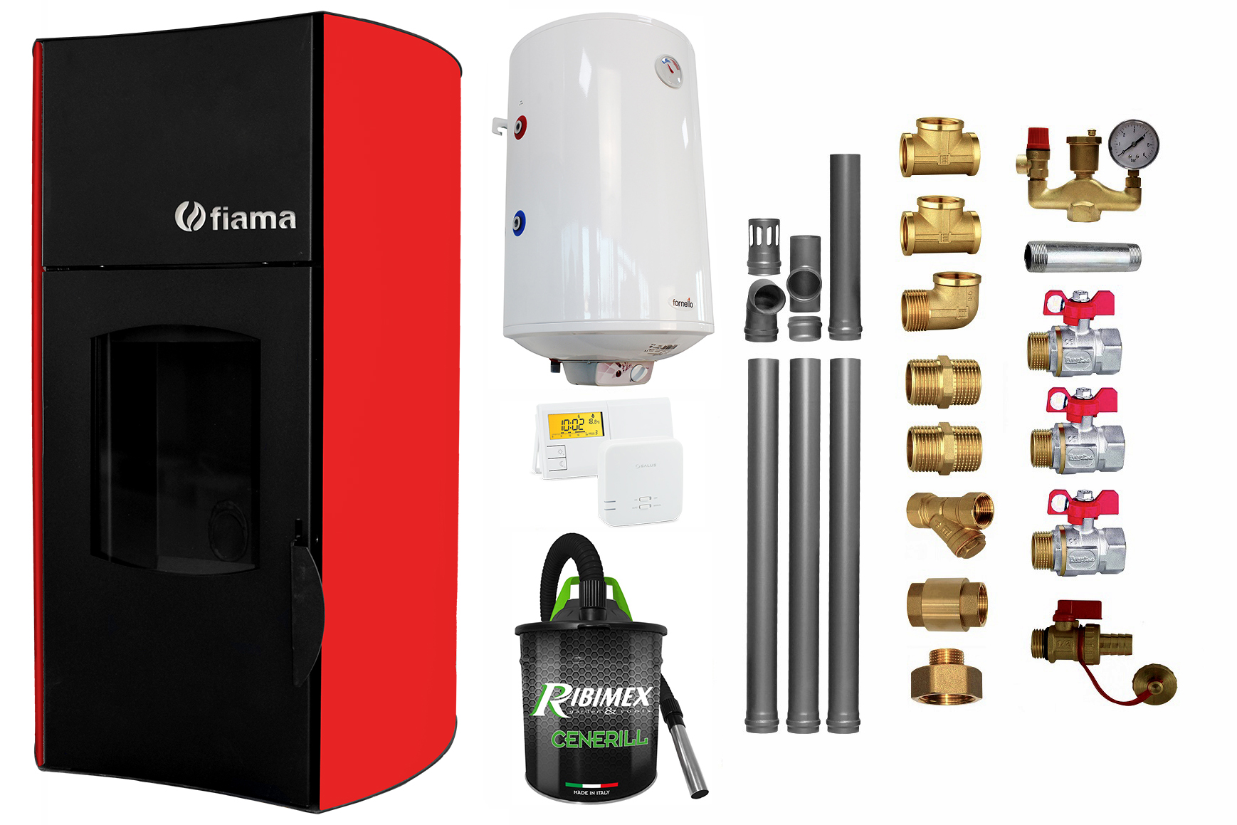Pachet Complet Termosemineu Peleti Fiama 25kW