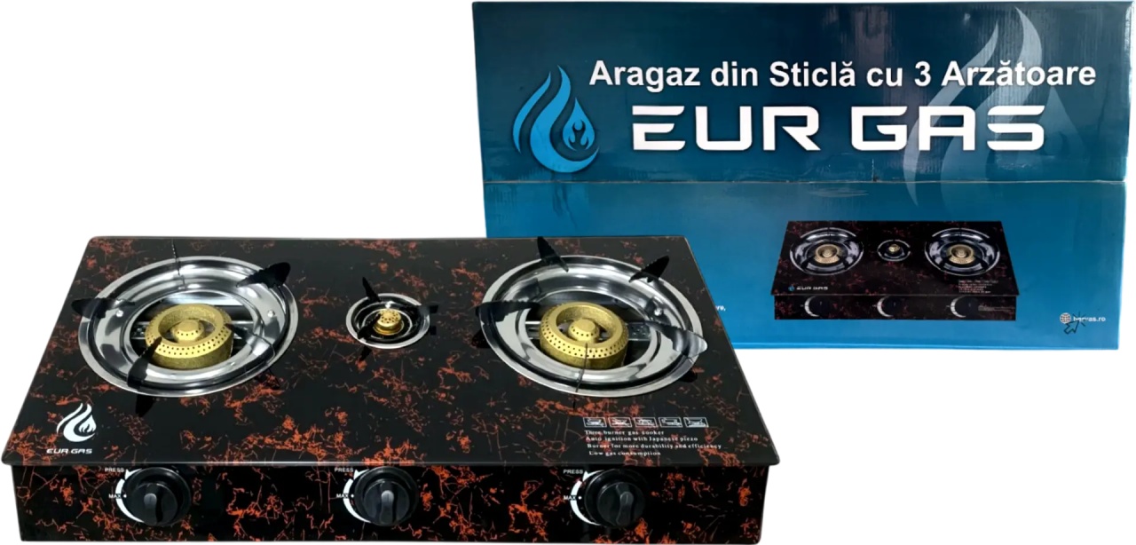 Aragaz EurGas 3 Arzătoare 2.6kW Exterior