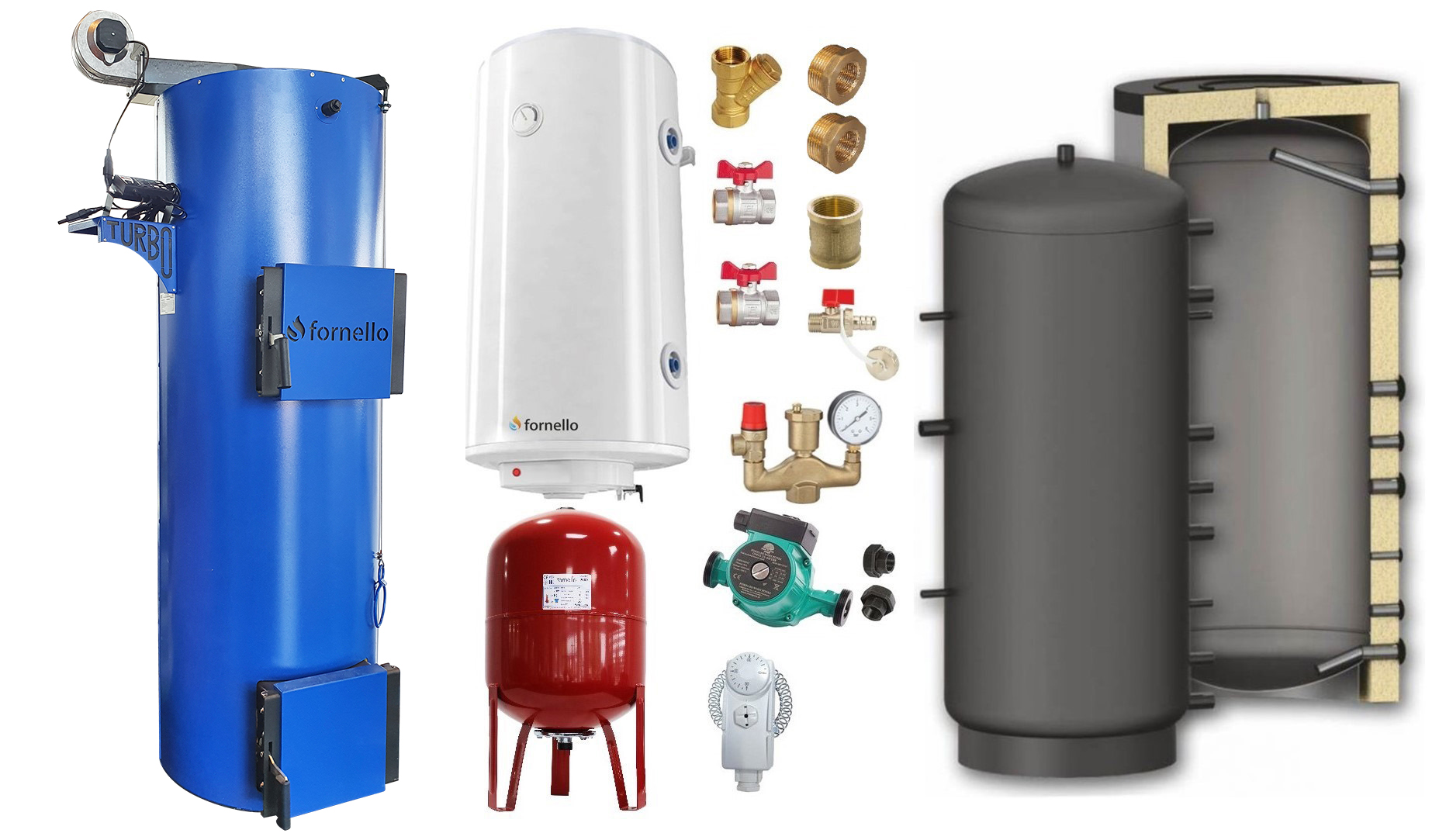 Pachet Centrală Fornello Turbo 35 kW + Puffer 800L