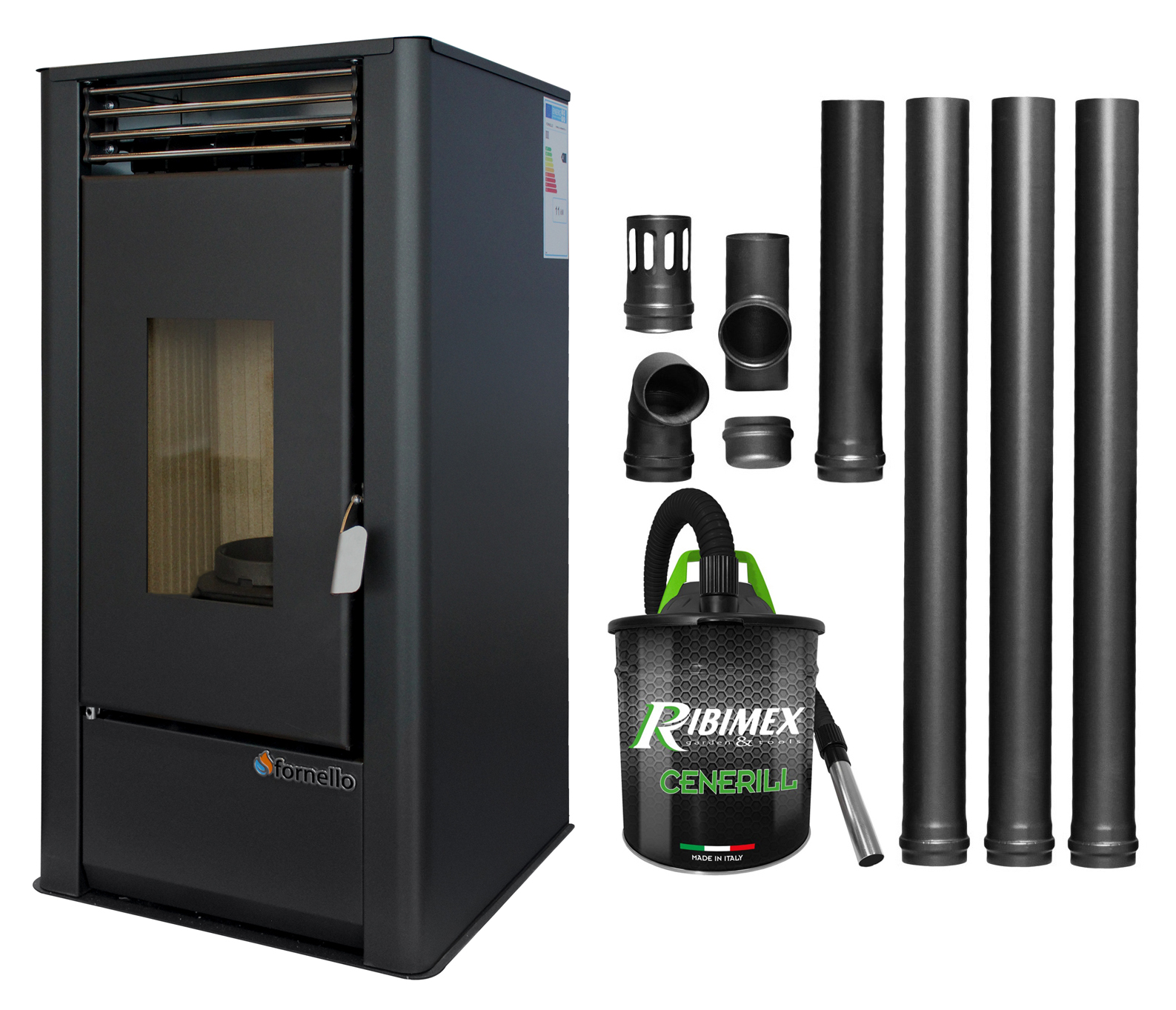 Semineu Peleti Fornello Air SmartPell 11KW - Pachet Complet