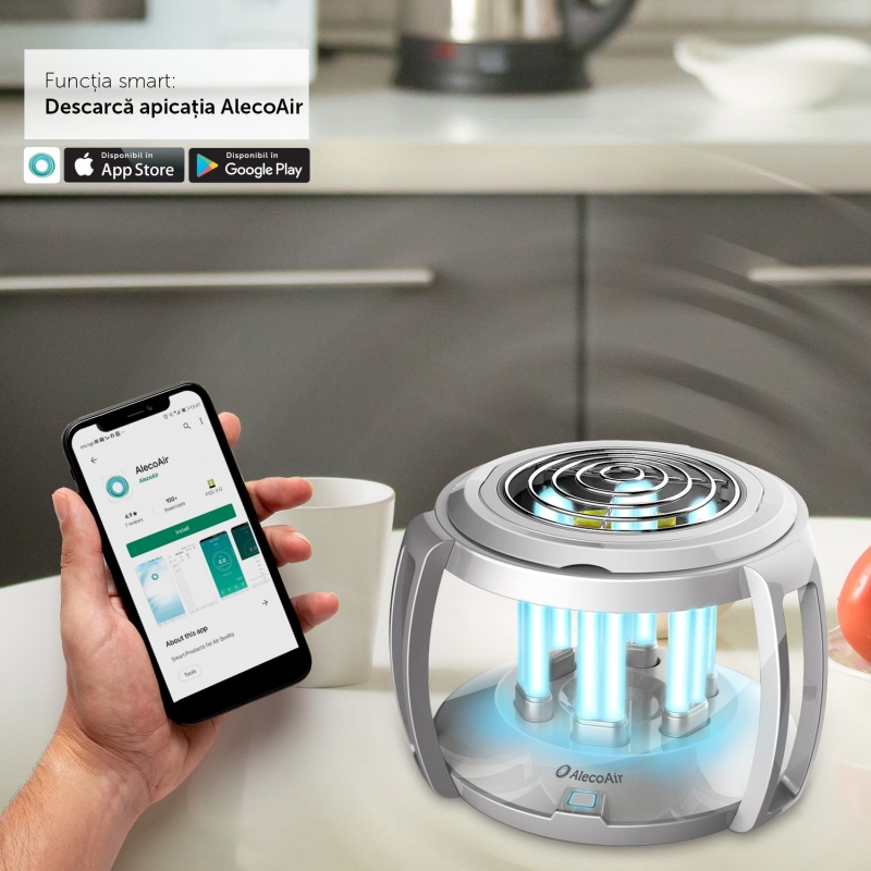 Lampa UV-C cu Ozon AlecoAir L60 SMART, Wi-Fi, 60 m² - imagine 6