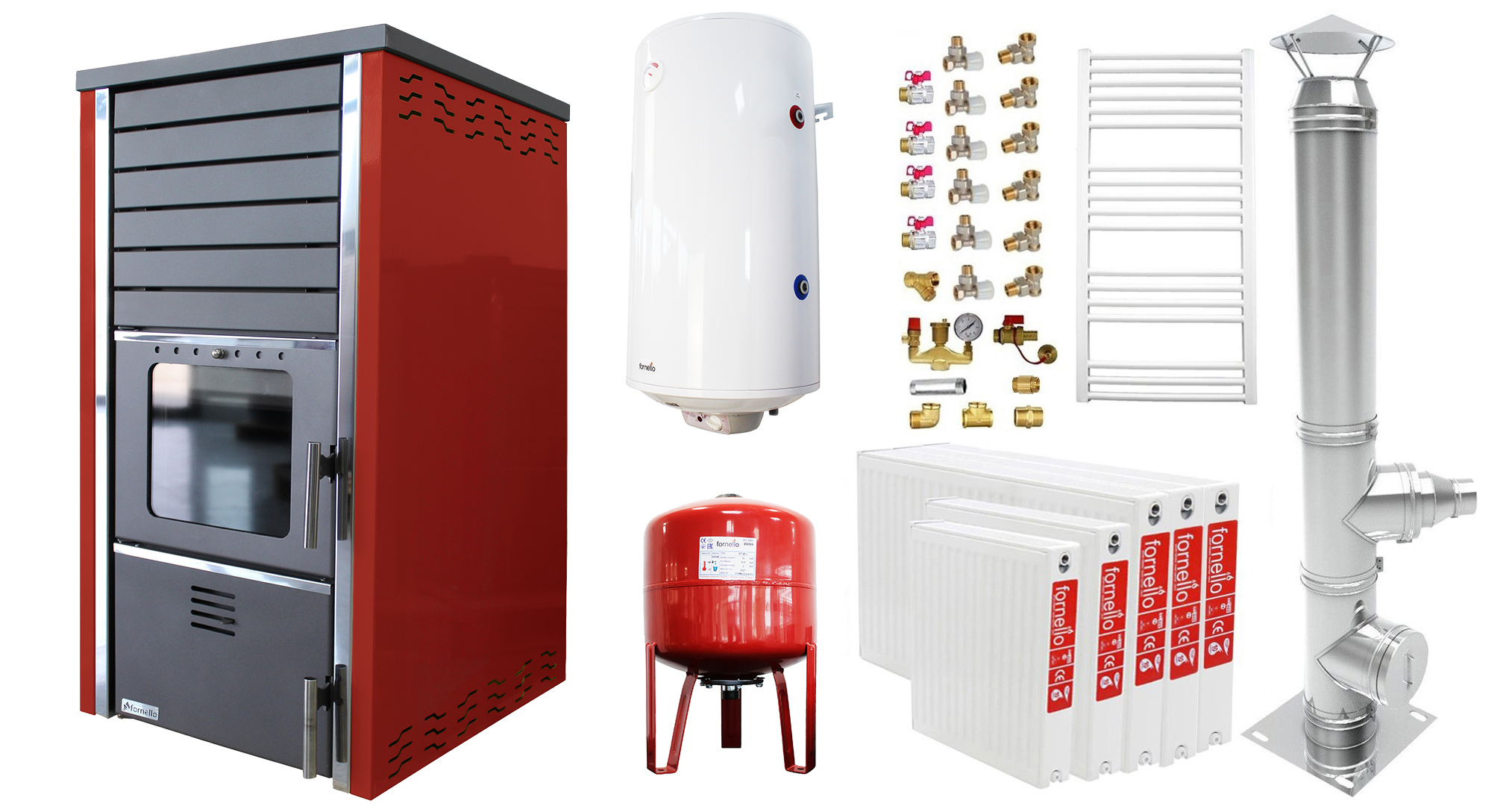 Pachet Complet Încălzire 4 Camere Fornello SUPERNOVA 38KW