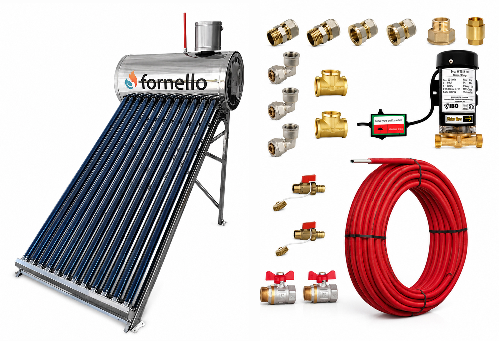 Panou Solar Fornello 100L - 12 Tuburi Vidate - imagine 2