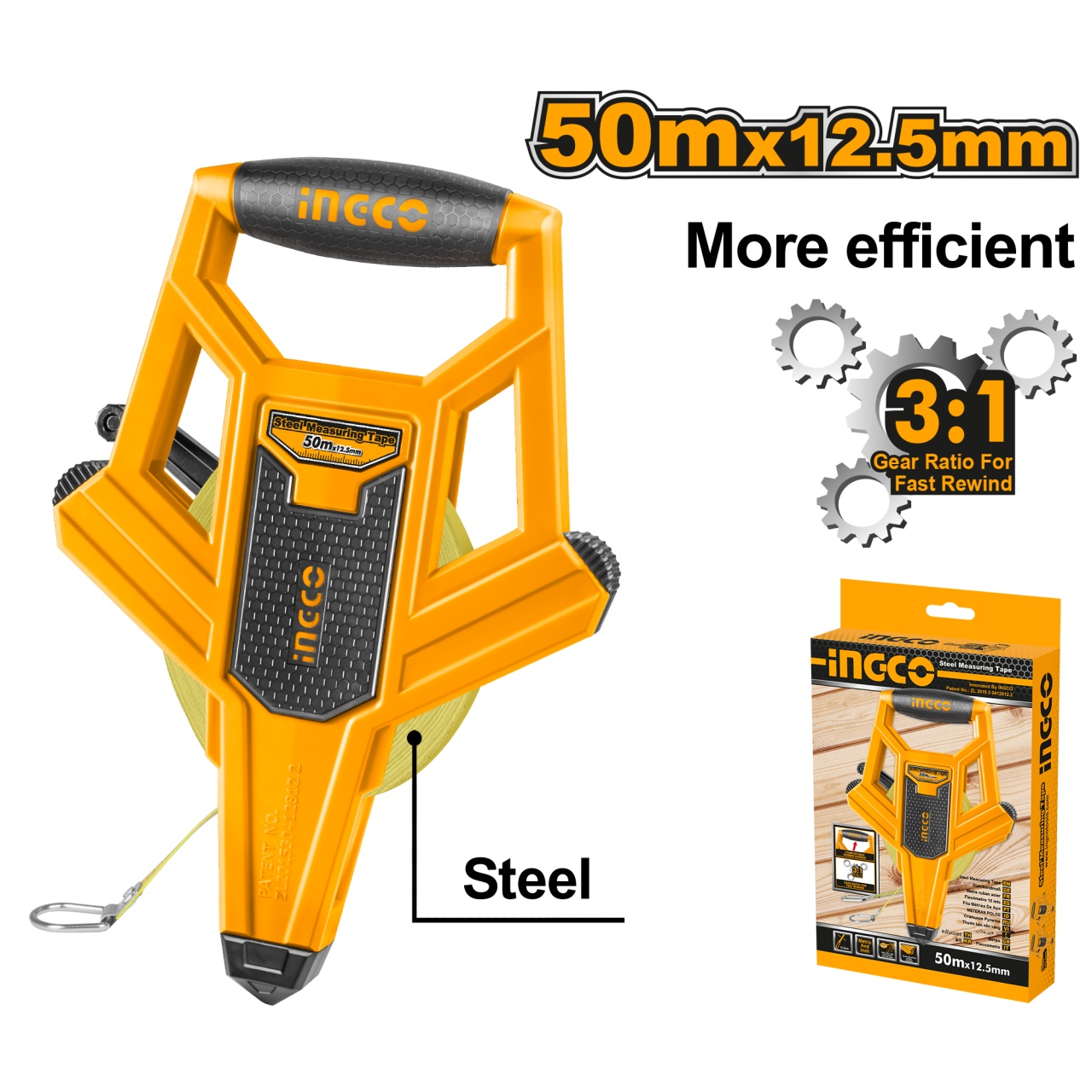 Ruleta 50m Banda Metalica Ruris Profesionala - imagine 2