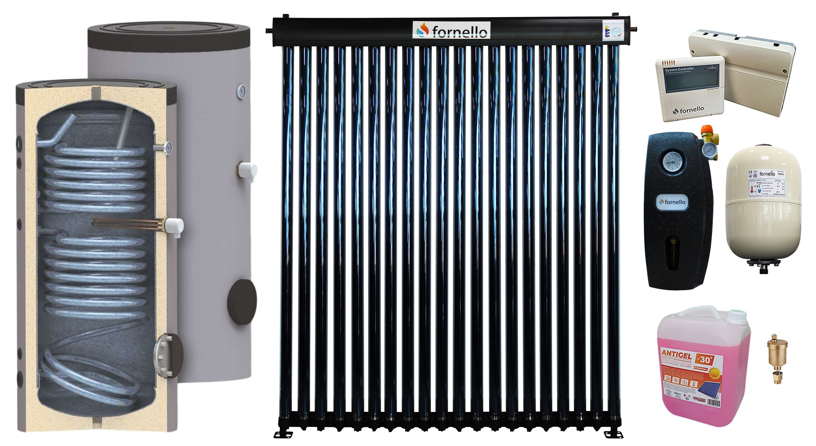 Pachet Solar Presurizat Fornello 20 Tuburi + Boiler 150 L
