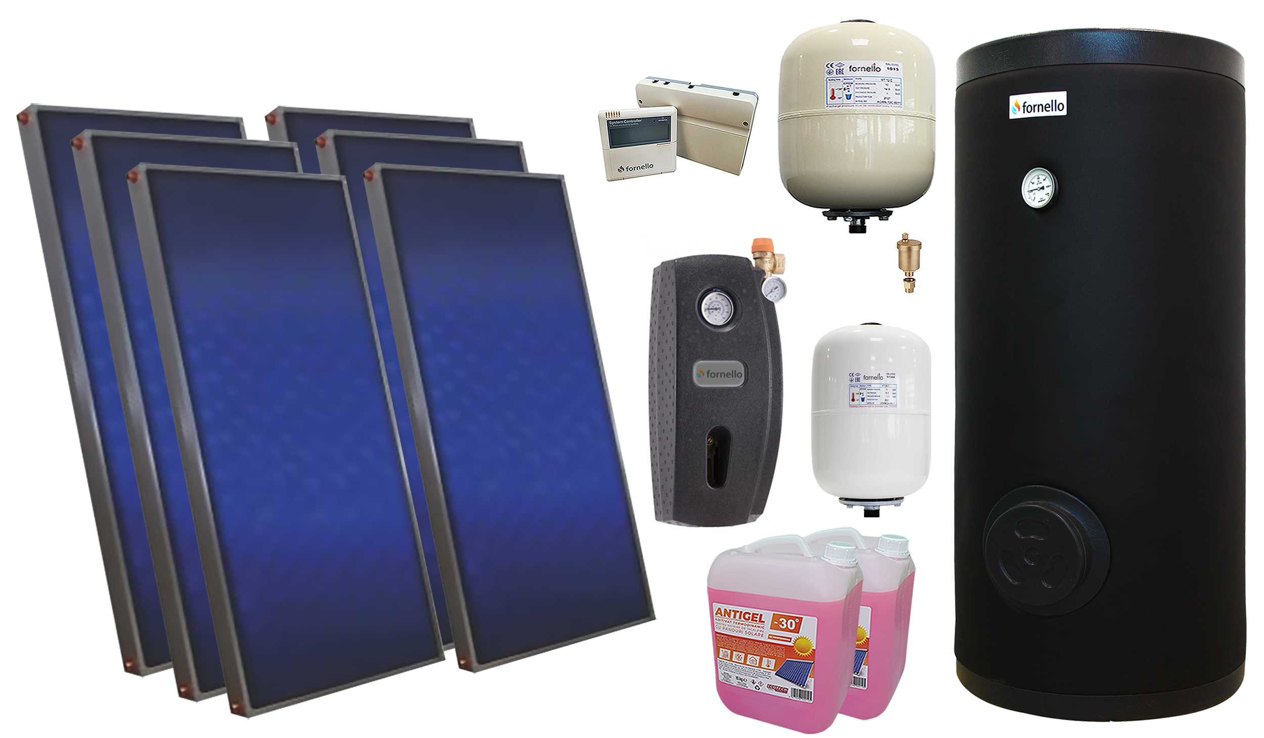 Pachet Solar Premium 6 Panouri + Boiler 500L Sunsystem