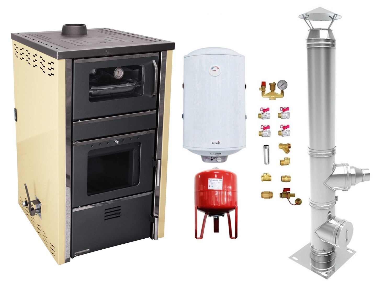 Termosemineu Fornello Avanos 32kW + Boiler 100L | Pachet complet