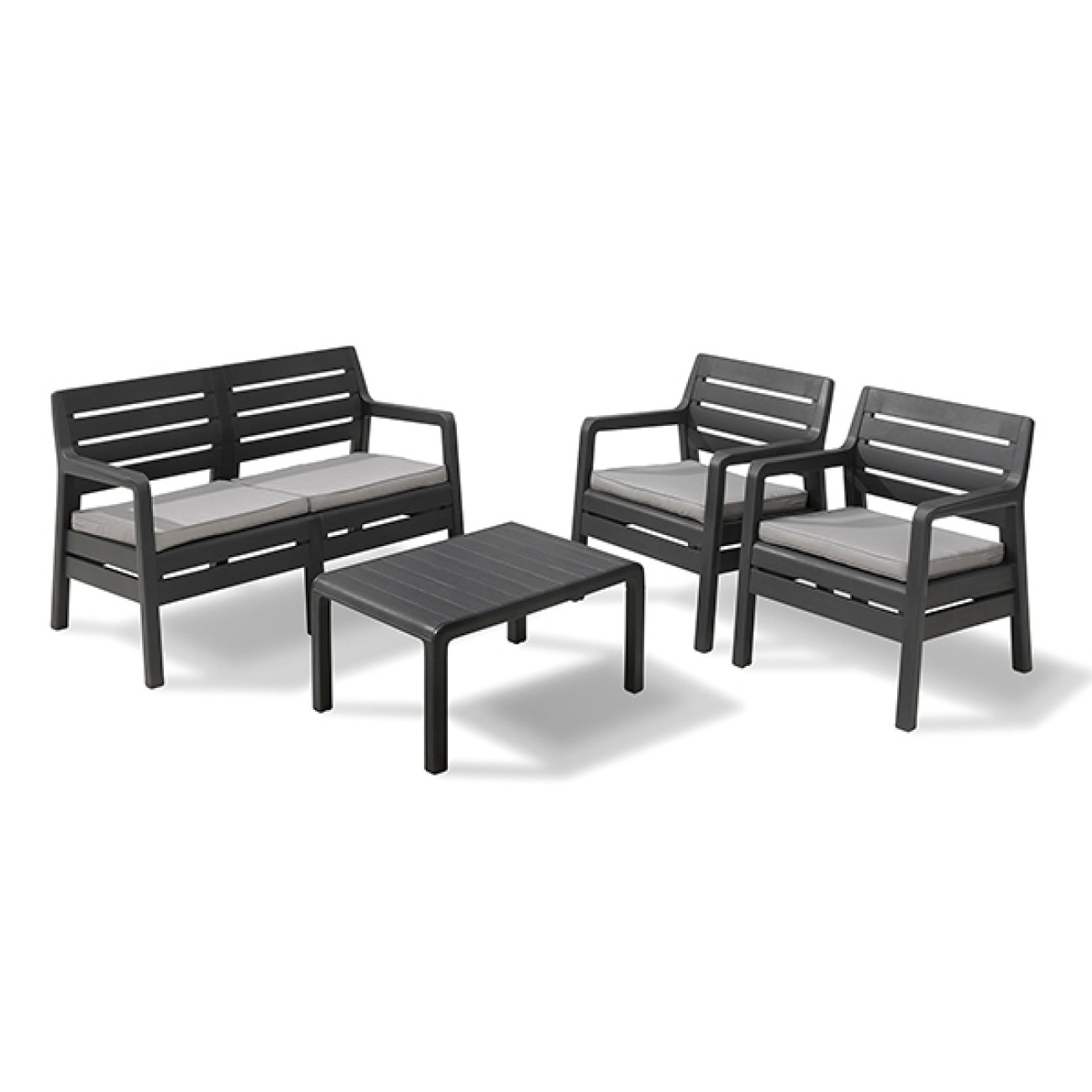 Set mobilier gradina Delano, 4 locuri, gri - imagine 6