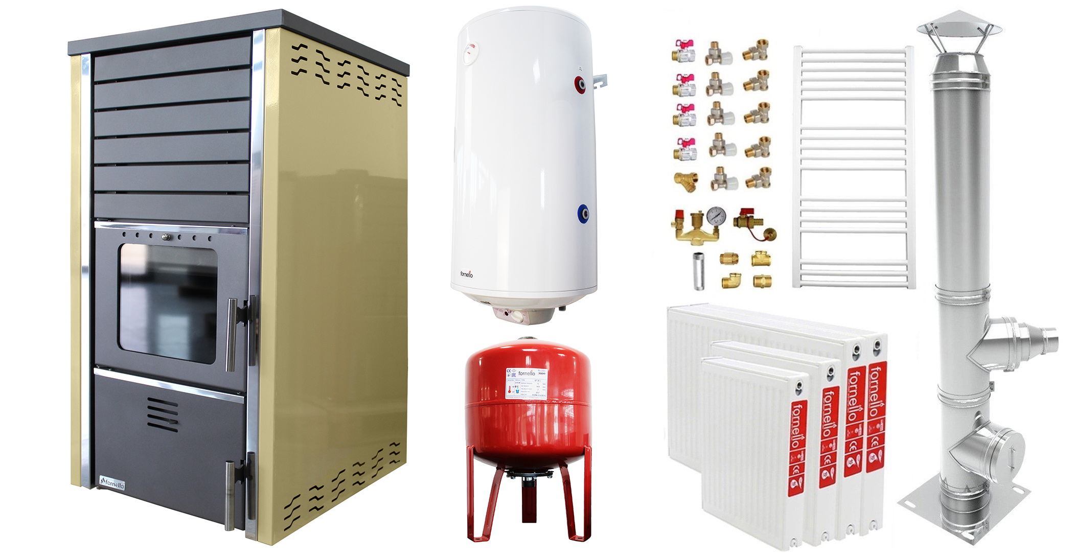 Pachet încălzire 3 camere Fornello Supernova 38kW