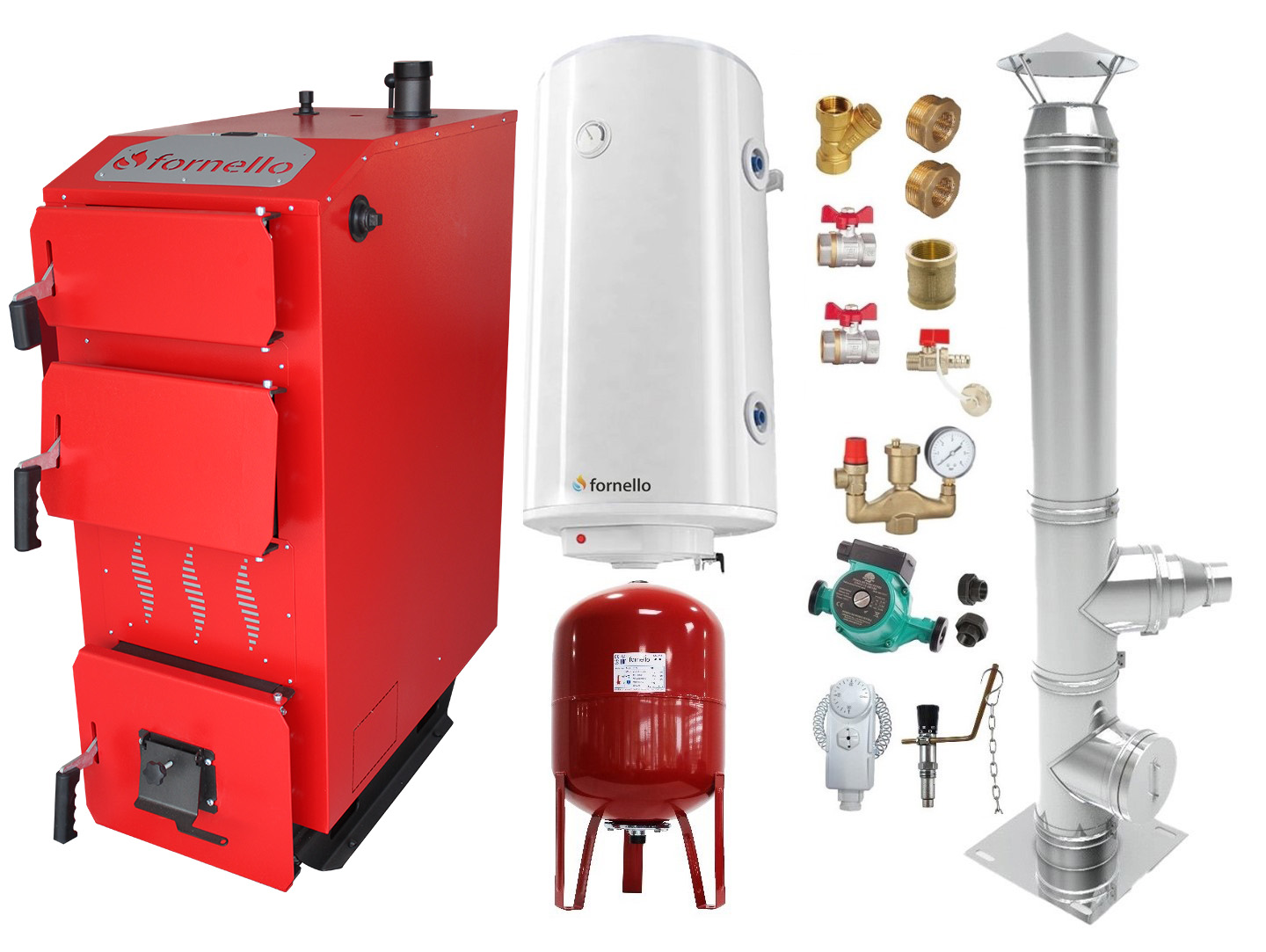 Pachet Centrală Fornello 25 kW - Lemn și Carbune