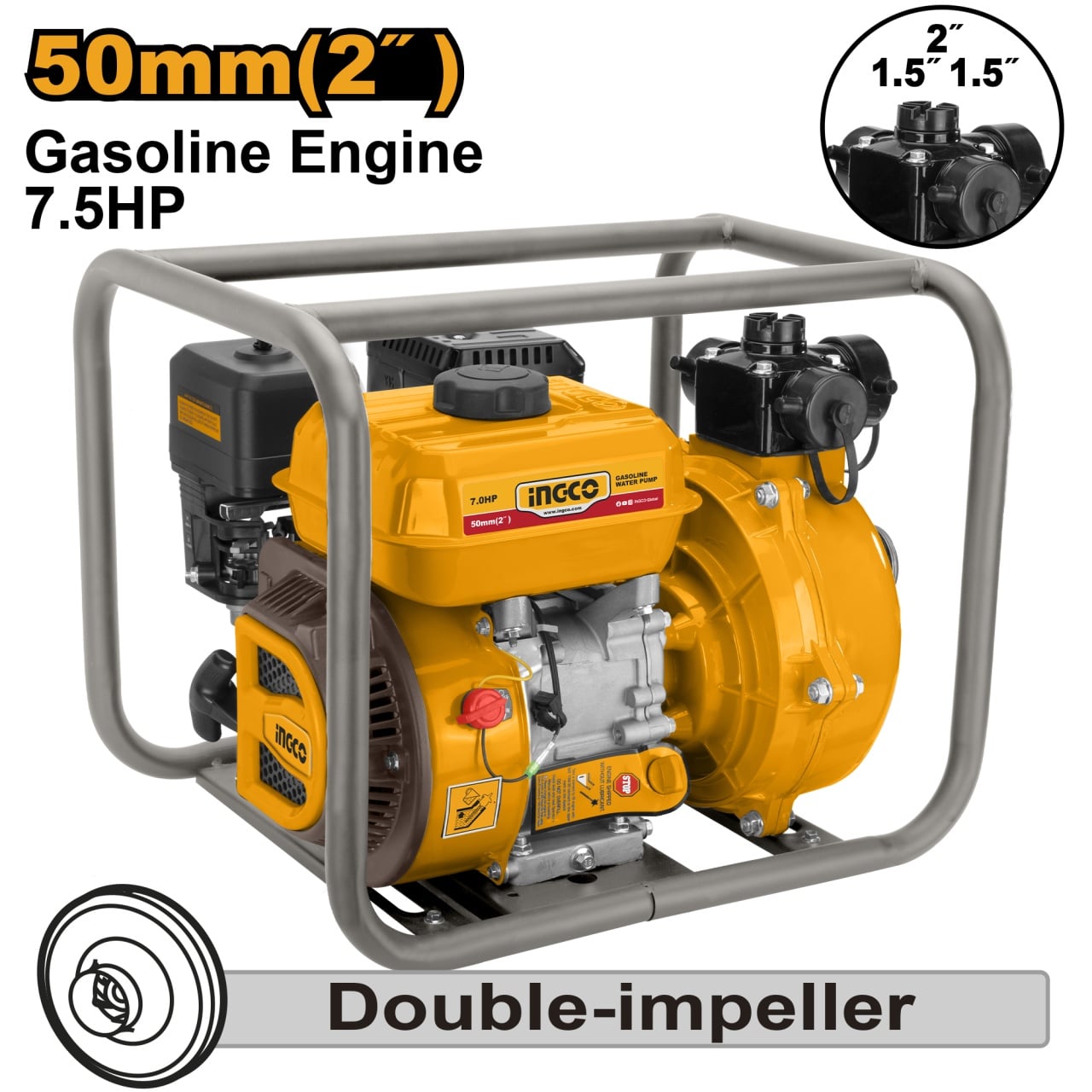 Motopompa benzina 2" 7.5CP Ingco GWP201H