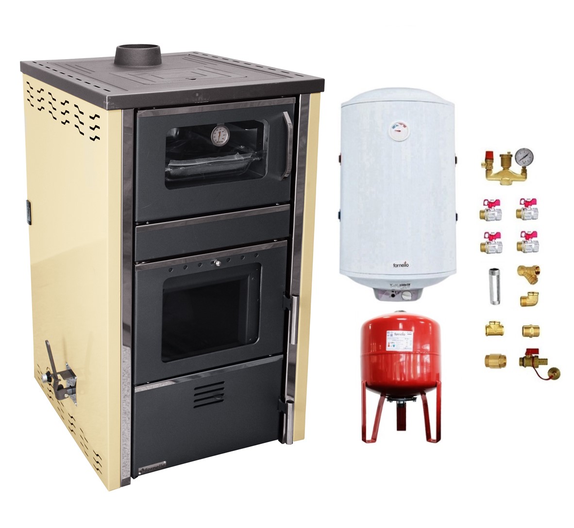 Termosemineu Fornello Avanos 32kw + Boiler 100L Ivory