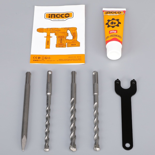 Ciocan rotopercutor 4.5J, 930rpm, 4400bpm, 20V Brushless Fara Acumulator Ingco CRHLI20288 - imagine 8