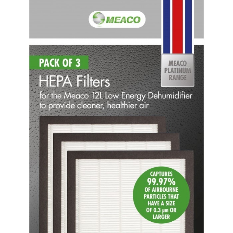 Pachet 3 Filtre HEPA Meaco 12L, aer curat 99.97% - imagine 2