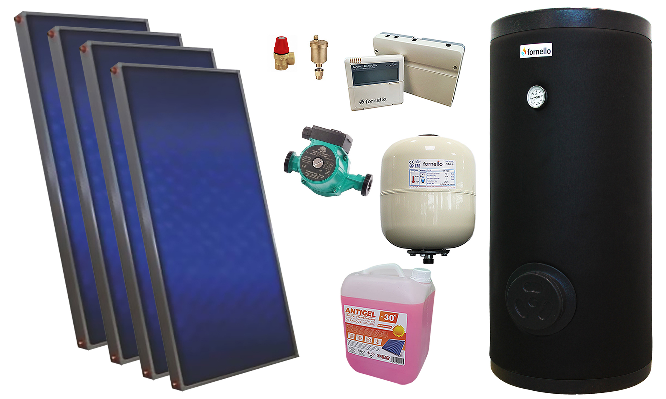 Pachet Solar Presurizat 4 Panouri 500L Sunsystem