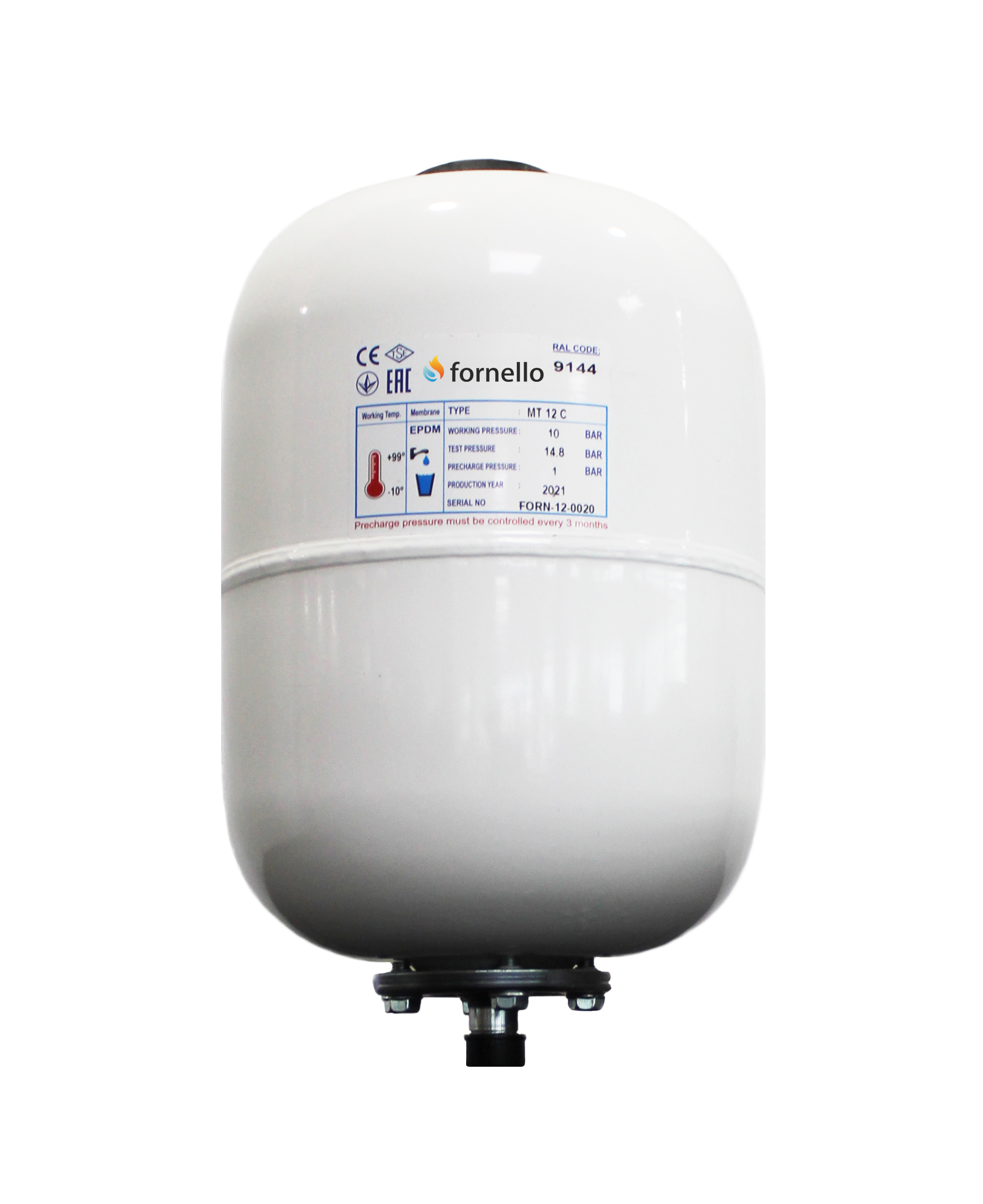 Vas Expansiune Sanitar Fornello 12L Alb