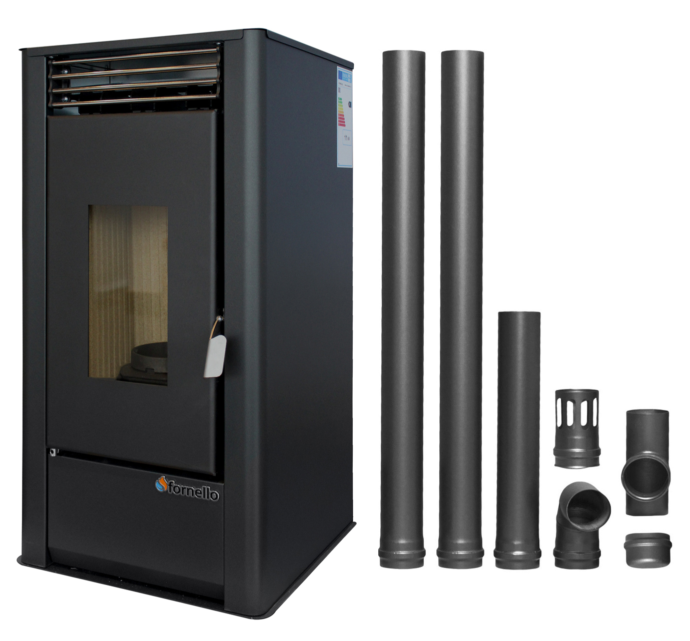 Semineu pe Peleti Fornello 11KW cu Kit Evacuare