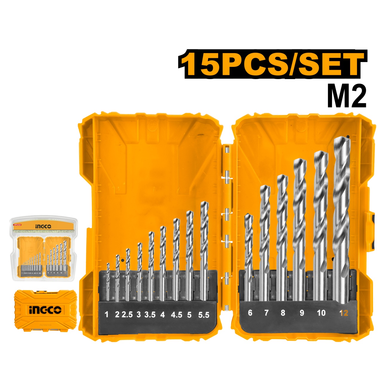 Set Burghie HSS M2 15 buc 1-12mm Profesional