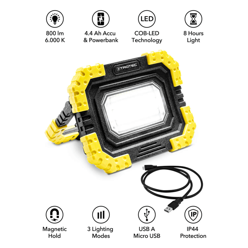 Lampa de lucru LED Trotec PWLS 06-10 cu powerbank USB - imagine 5