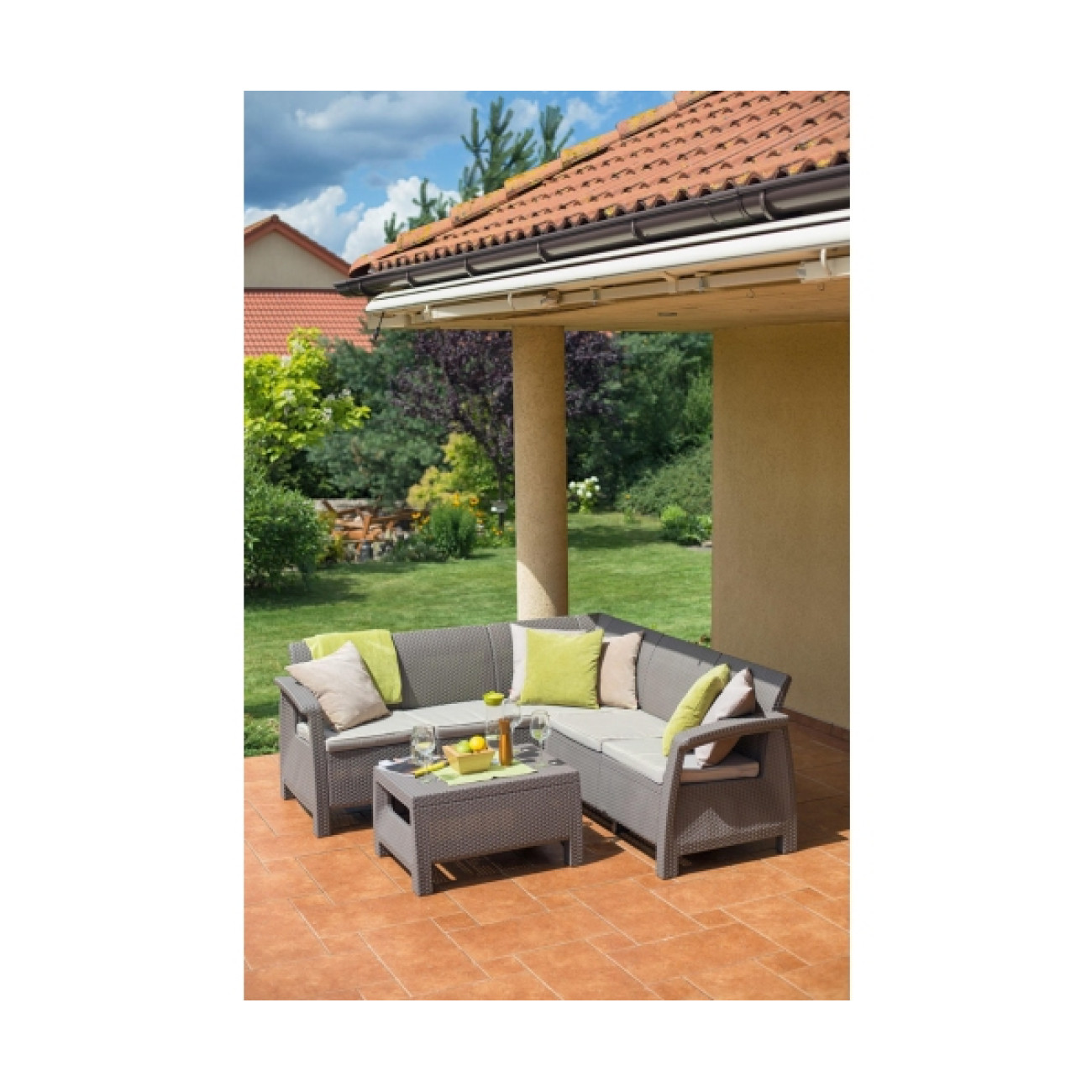 Set Gradina Corfu II Coltar Cappuccino - imagine 5